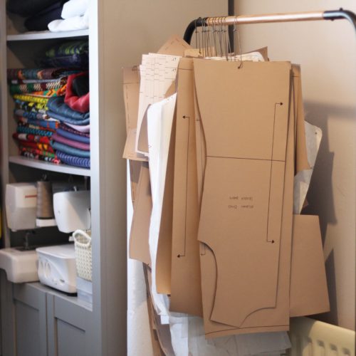 Sewing Room Makeover Clothes Rail and Shelf