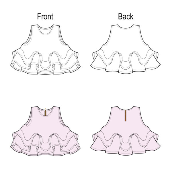 The Petal Top Digital PDF Sewing Pattern by Tammy Silver